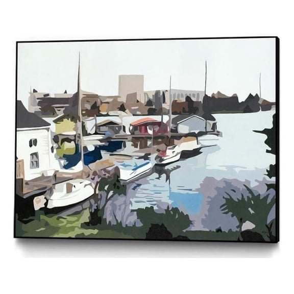 Giant Art Canvas  24x18 TUESDAY AFTERNOON ON PORTAGE BAY Framed in White