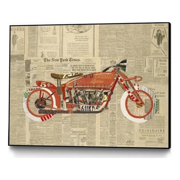 Giant Art Canvas 24x18 Vintage Red Framed in Red