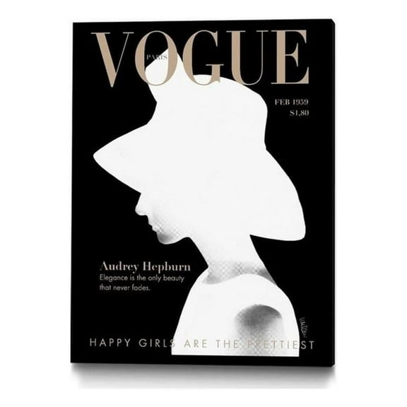 Giant Art Canvas 24x32 Audrey Vogue Framed in Multi-Color