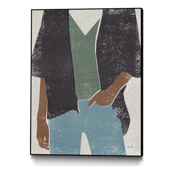 Giant Art Canvas  24x32 Casual I Framed in Multi-Color