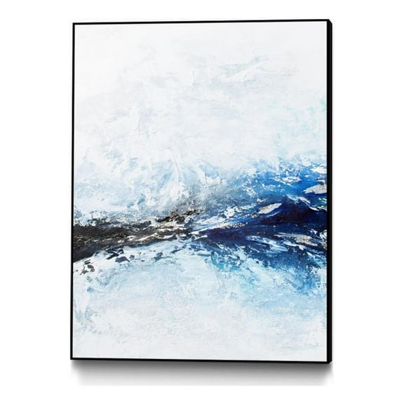 Giant Art Canvas  24x32 Frozen Golden Ocean -2-Square Framed in White