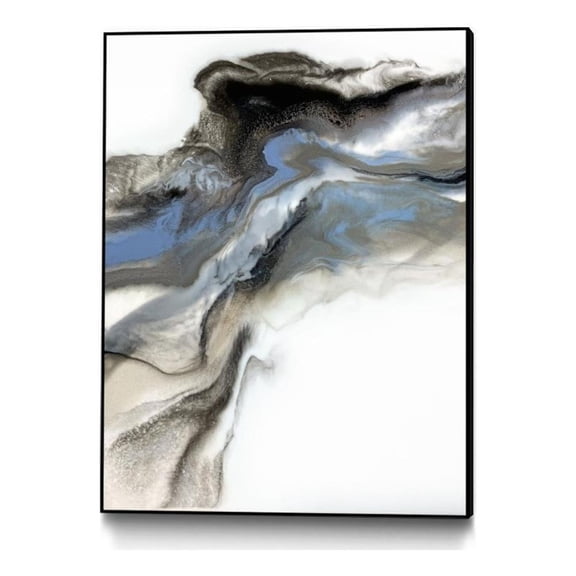 Giant Art Canvas 24x32 Grey Smoke -1 Framed in Multi-Color