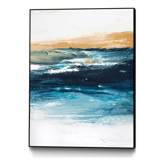 Giant Art Canvas 24x32 Grey Smoke -3 Framed in Multi-Color