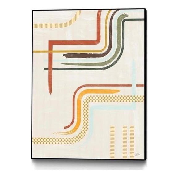 Giant Art Canvas  24x32 Lingering Lines II Framed in Multi-Color