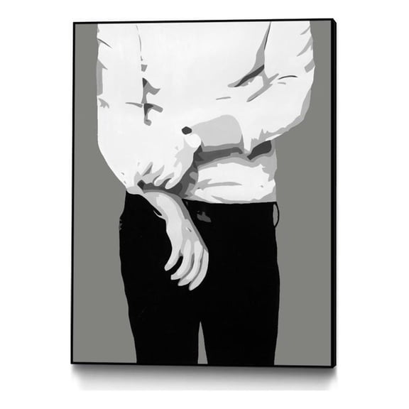 Giant Art Canvas  24x32 Mr.Right black and white Framed in White