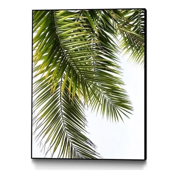 Giant Art Canvas 24x32 Palm Leaves Framed in Multi-Color