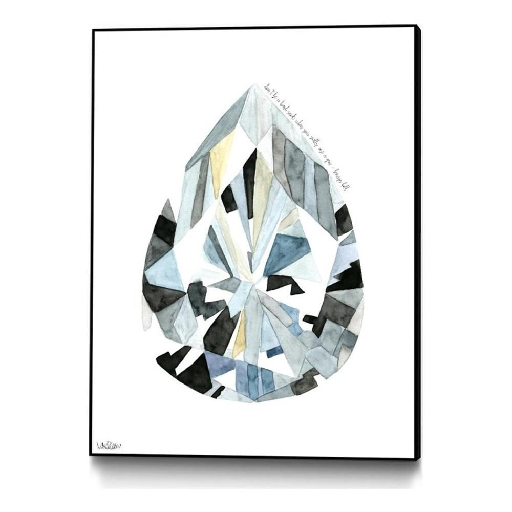 24x32 Multicolor Pear Diamond Framed Canvas Art