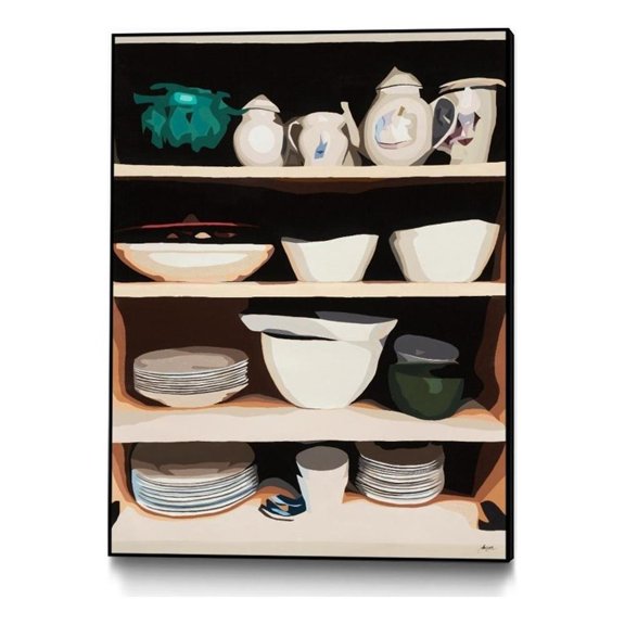 Giant Art Canvas 24x32 Shelf Isolation Framed in Multi-Color