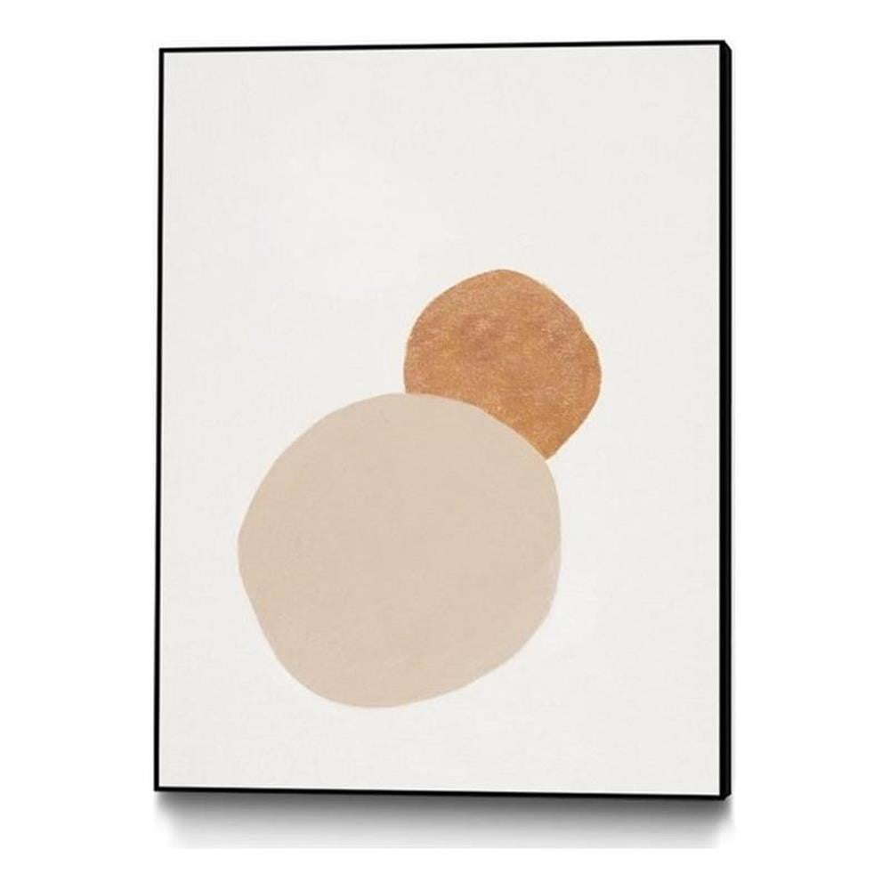 24x32 Beige and Brown Abstract Canvas Framed Art