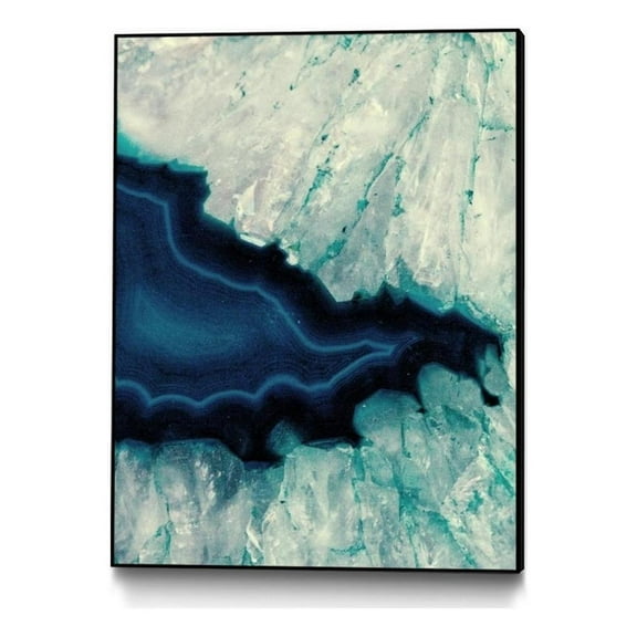 Giant Art Canvas 24x32 Up Close Blue Mineral II Framed in Multi-Color
