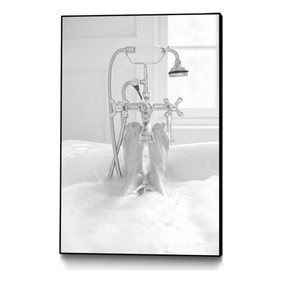 Giant Art Canvas 24x36 Bubble Bath I Framed in Multi-Color