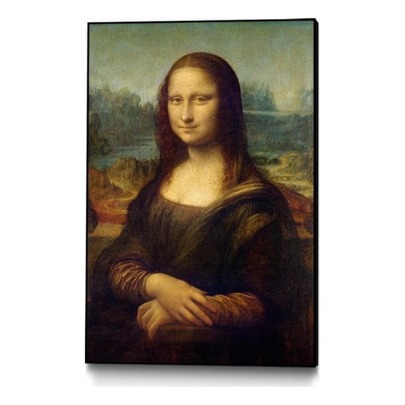 Giant Art Canvas  24x36 Mona Lisa  1503 Framed in Multi-Color
