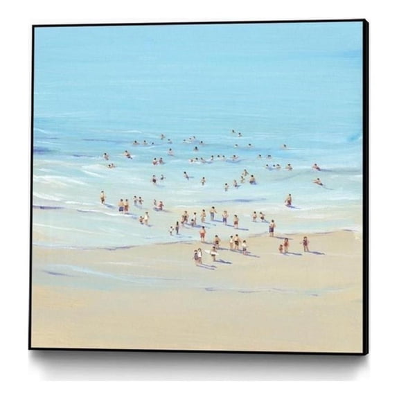 Giant Art Canvas  30x30 Beach Day I Framed in Multi-Color