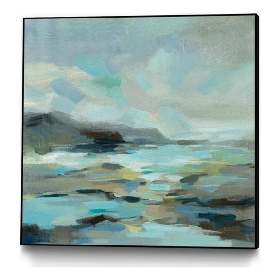 Giant Art Canvas  30x30 Blue Lagoon Framed in Multi-Color