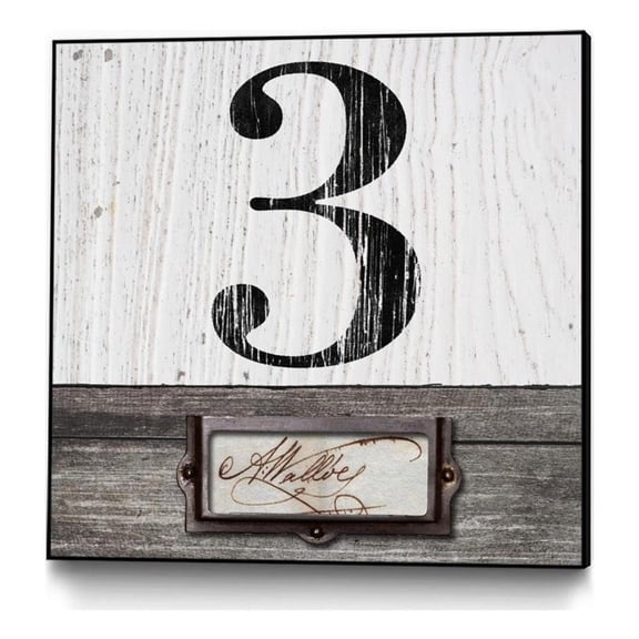 Giant Art Canvas  30x30 Drawer Number 3 Framed in Multi-Color