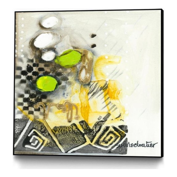 Giant Art Canvas 30x30 Left Side Framed in Yellow
