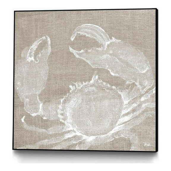 Giant Art Canvas 30x30 Neutral Surf Side I Framed in Multi-Color