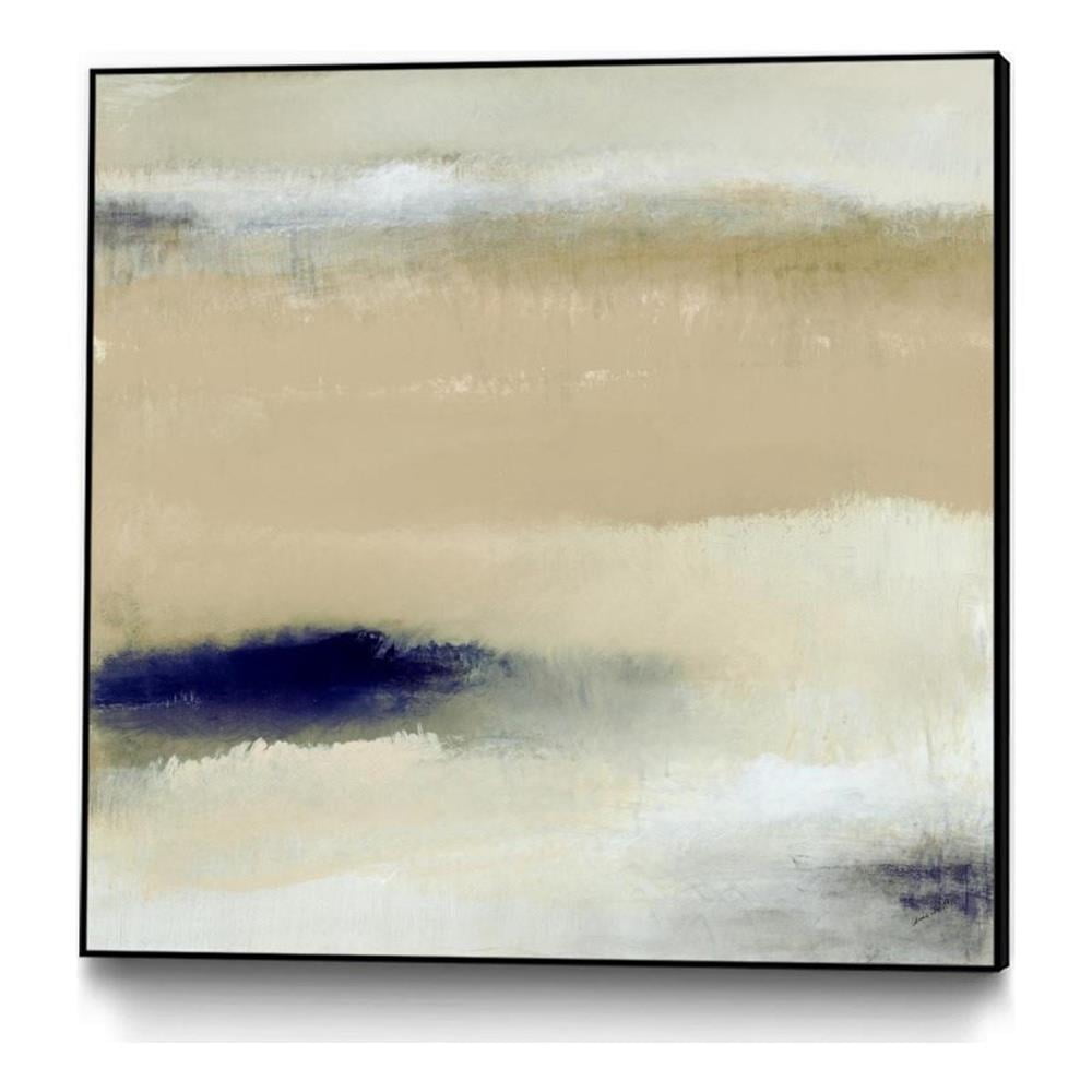 Large Beige and Blue Framed Canvas Print, 30 x 30 inches