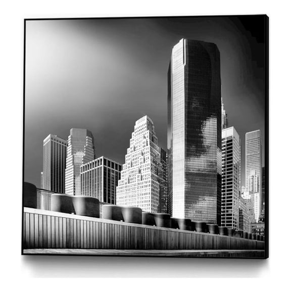 Giant Art Canvas  30x30 Skyline Framed in Multi-Color