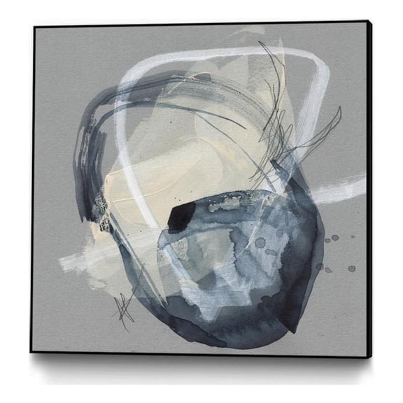 Giant Art Canvas 30x30 Tandem Loops I Framed in Multi-Color