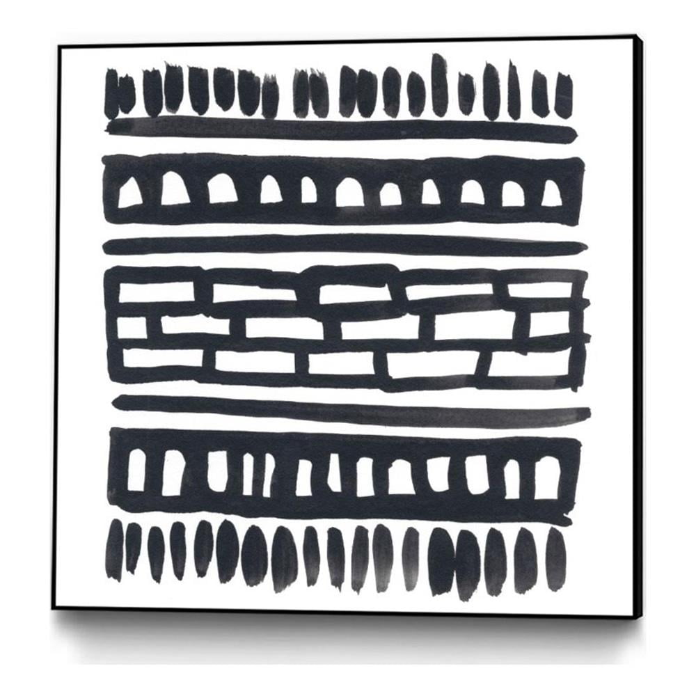 Black and White Abstract Framed Canvas Art 30x30