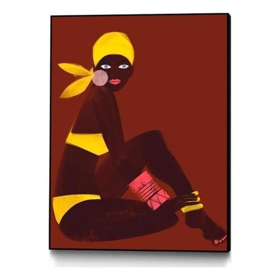Giant Art Canvas  30x40 Amber Sun Framed in Multi-Color