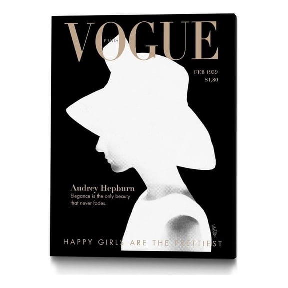 Giant Art Canvas 30x40 Audrey Vogue Framed in Multi-Color
