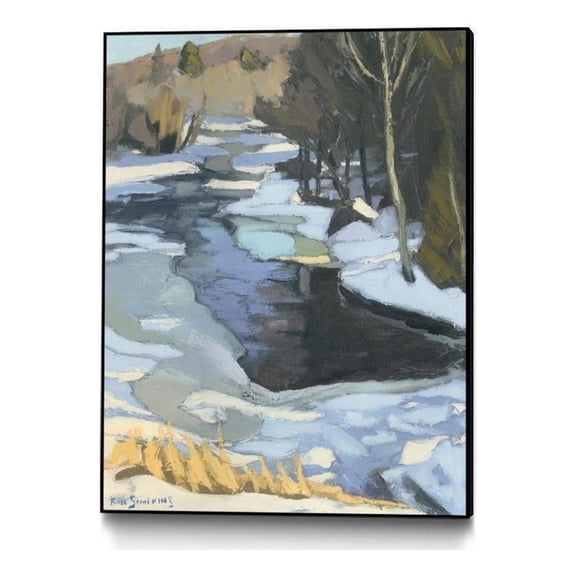 Giant Art Canvas 30x40 Blue Shadows Framed in Multi-Color