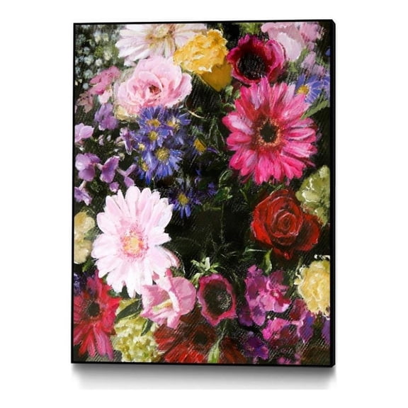 Giant Art Canvas 30x40 Dark Blossom Framed in Multi-Color