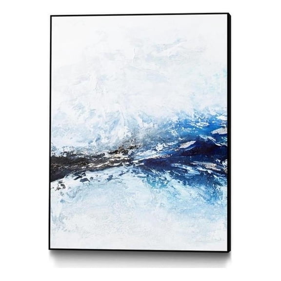 Giant Art Canvas  30x40 Frozen Golden Ocean -2-Square Framed in White