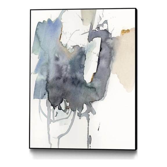 Giant Art Canvas  30x40 Indigo Splatter I Framed in White