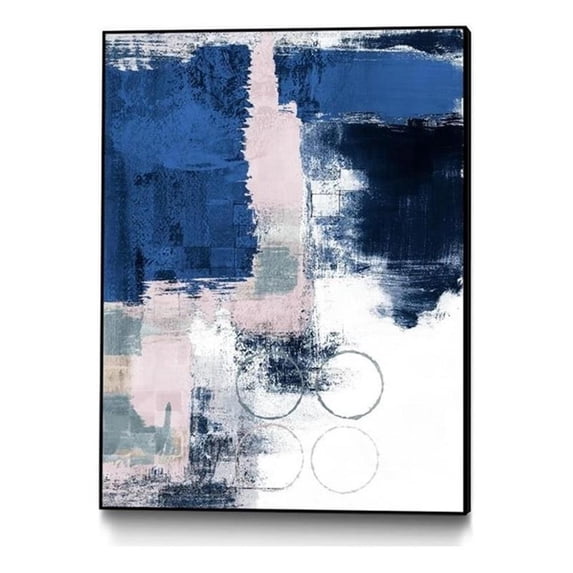 Giant Art Canvas 30x40 Internal Blues Framed in Multi-Color
