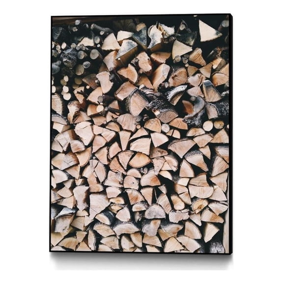 Giant Art Canvas  30x40 Logs Framed in Multi-Color