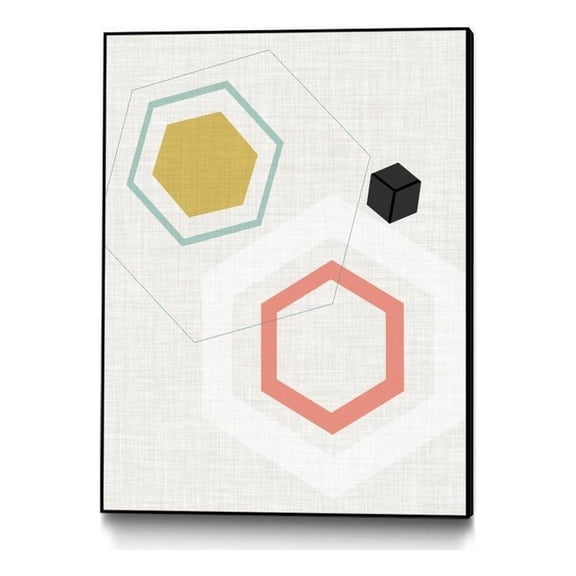 Giant Art Canvas 30x40 Mod Geometry II Framed in Multi-Color