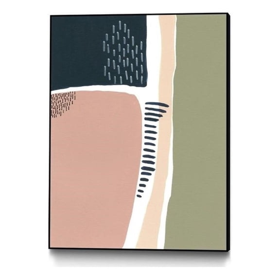 Giant Art Canvas 30x40 Simple Marks I Framed in Multi-Color