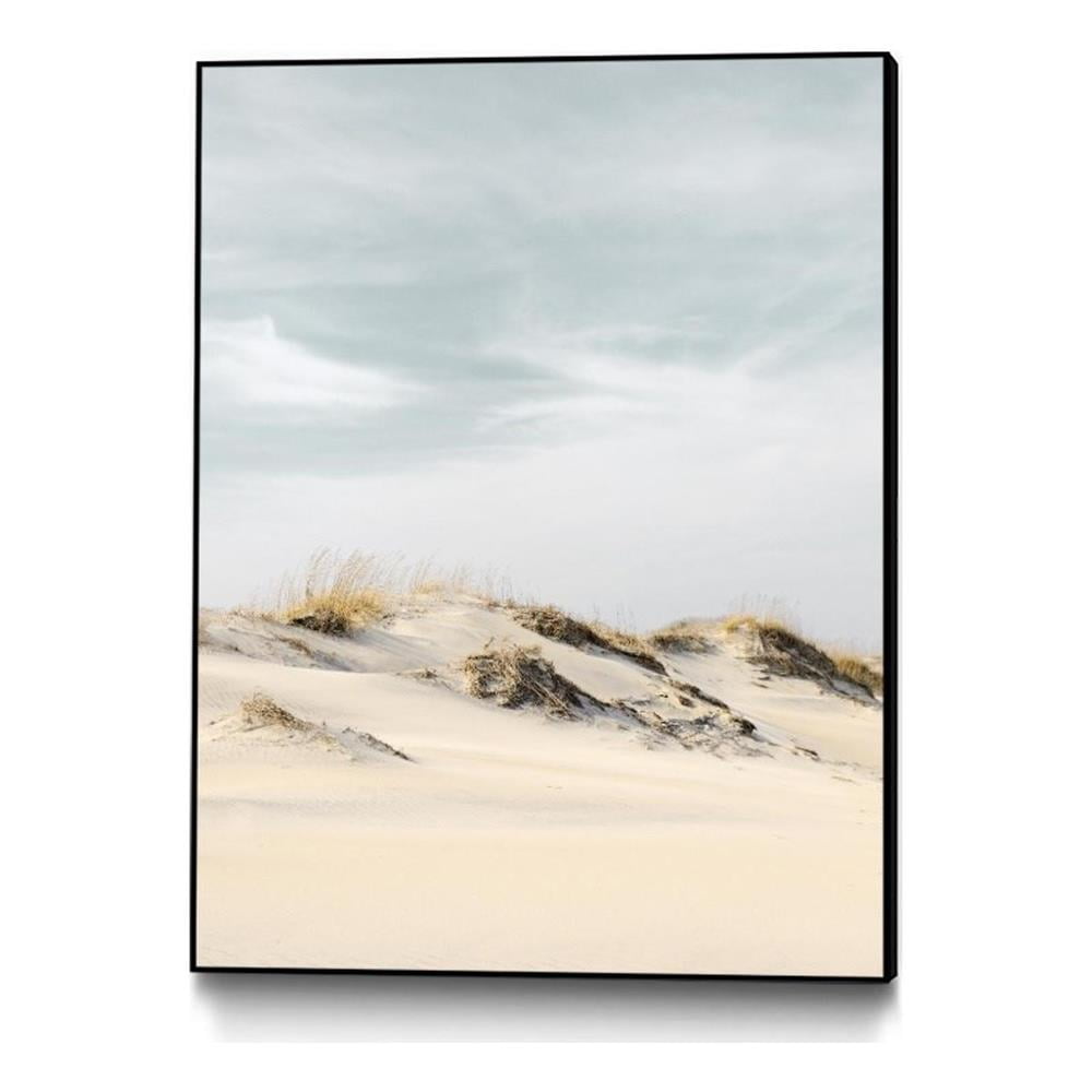 Large Framed Canvas Print with Coastal Sand Dunes