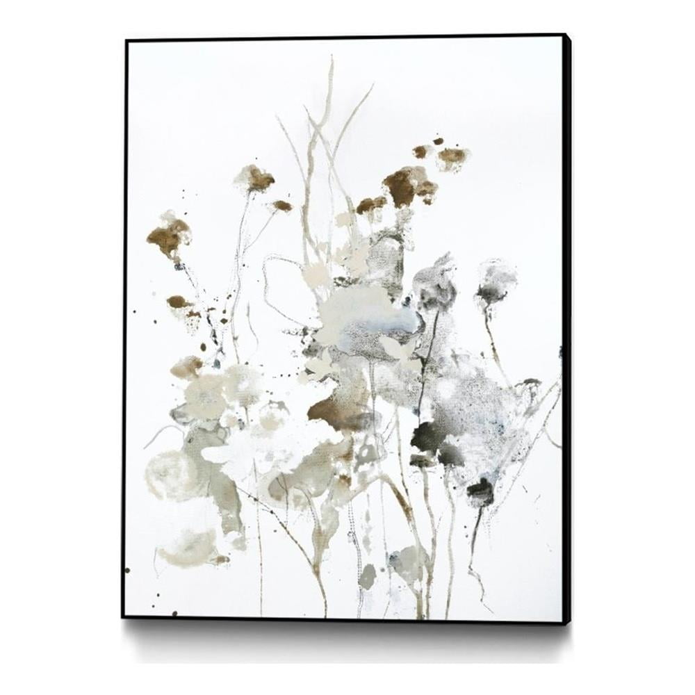 30x40 Framed Abstract Floral Canvas in Neutral Tones