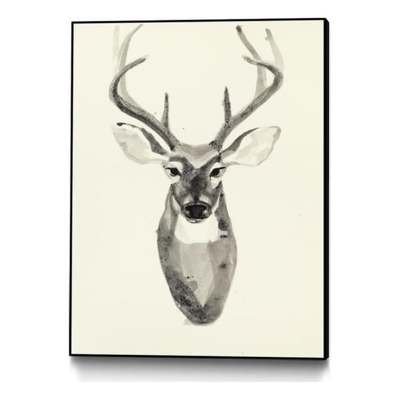 Giant Art Canvas 30x40 Watercolor Deerhead 2 Framed in White