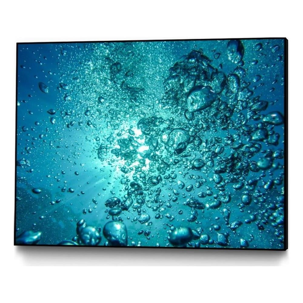 Aqua Bubbles 32x24 Framed Canvas Wall Art