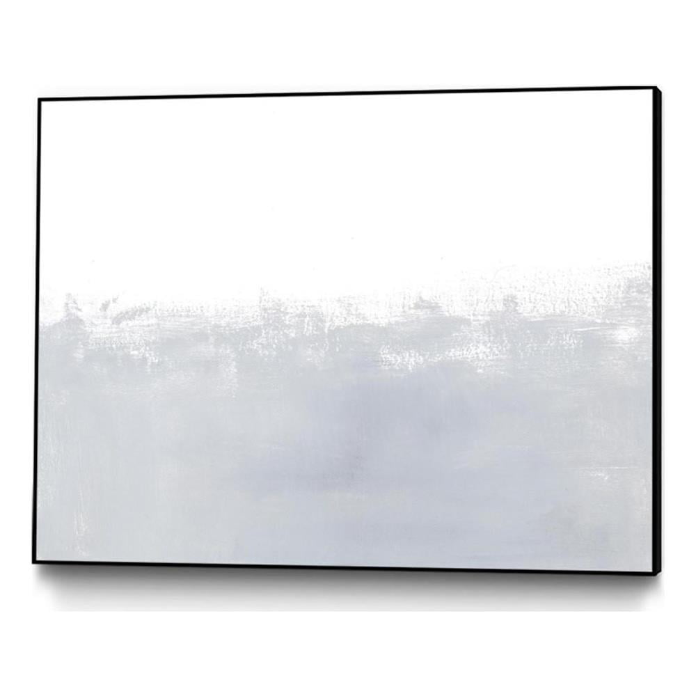 Large White and Gray Canvas Framed Wall Art, 32 x 24 inches