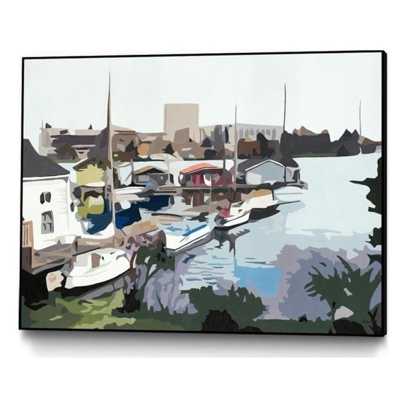 Giant Art Canvas  32x24 TUESDAY AFTERNOON ON PORTAGE BAY Framed in White