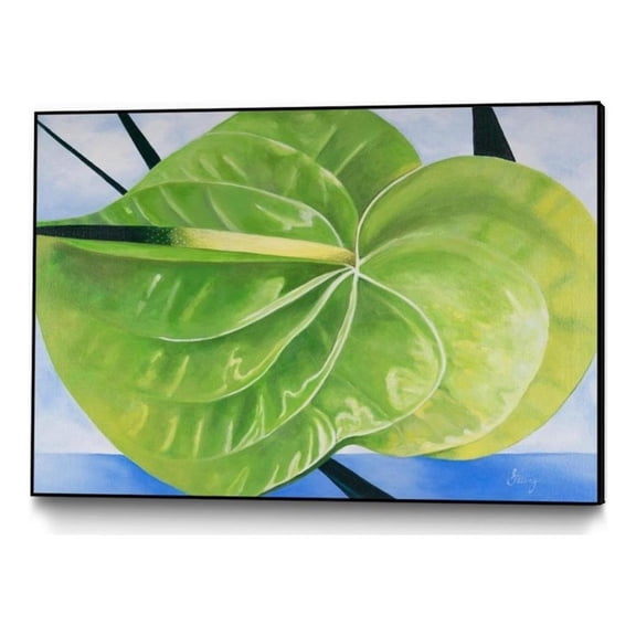 Giant Art Canvas  36x24 ANTHURIUM Framed in Green