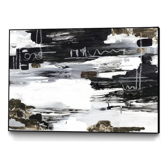 Giant Art Canvas  36x24 Balancing Blue Framed in Multi-Color