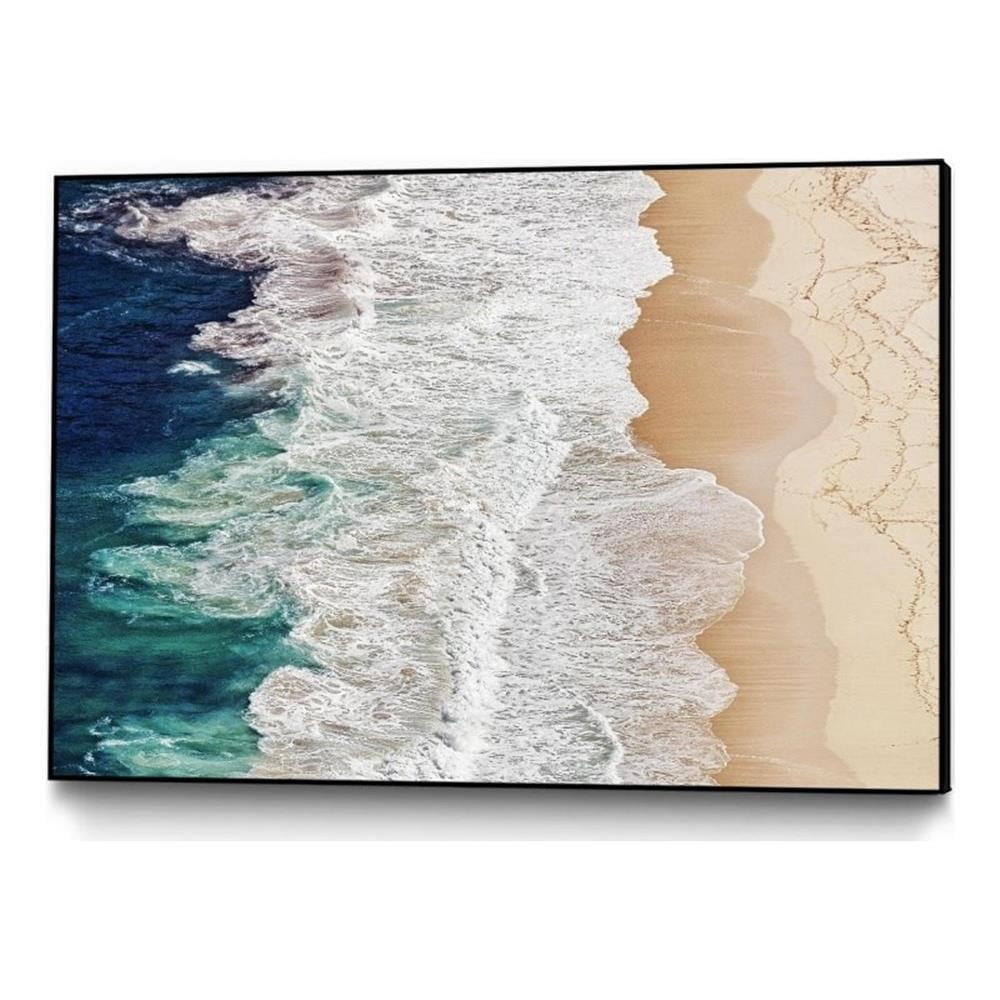 Ocean Waves and Sandy Beach Framed Canvas 36 x 24 Inches