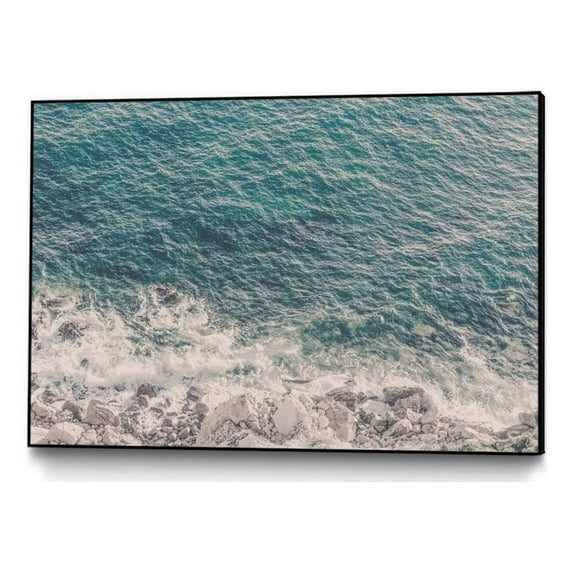 Giant Art Canvas 36x24 Portugal Travel Impression Surf Framed in Multi-Color