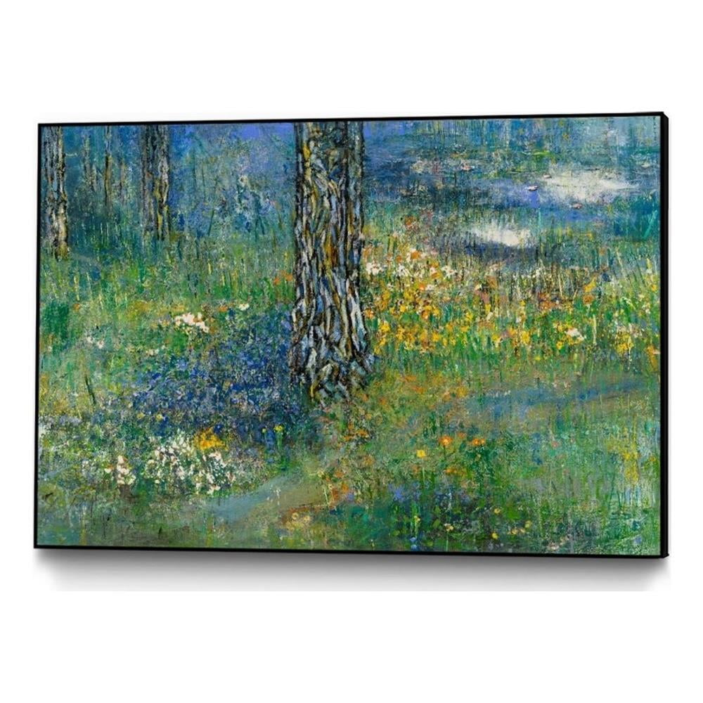 Spring Dreaming 36x24 Framed Canvas Art in Green and Yellow