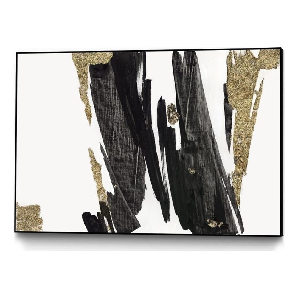 Abstract Black and Gold 36x24 Framed Canvas Art