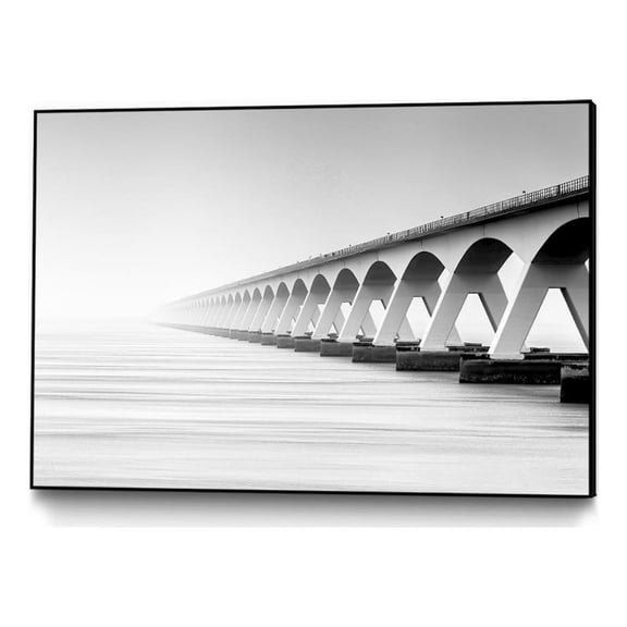 Giant Art Canvas  36x24 The Endless Bridge Framed in Multi-Color