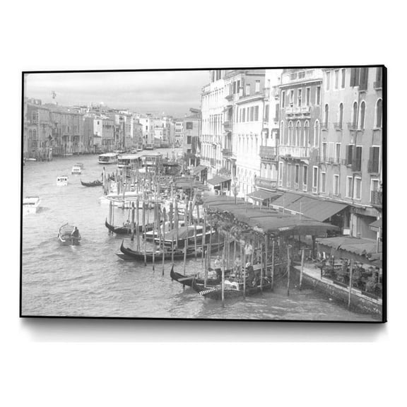 Giant Art Canvas  36x24 Venice Boats II Framed in Multi-Color