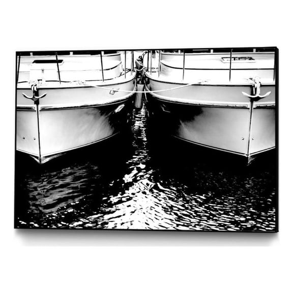 Giant Art Canvas 36x24 Waiting our Turn Framed in White